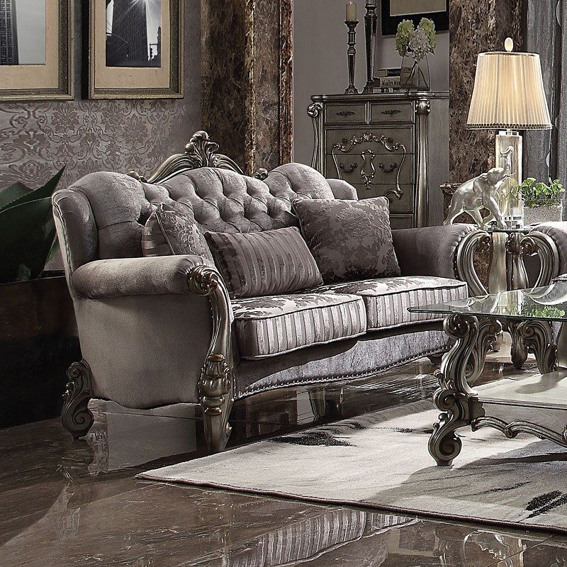 Versailles Living Room Set (Antique Platinum) Acme Furniture