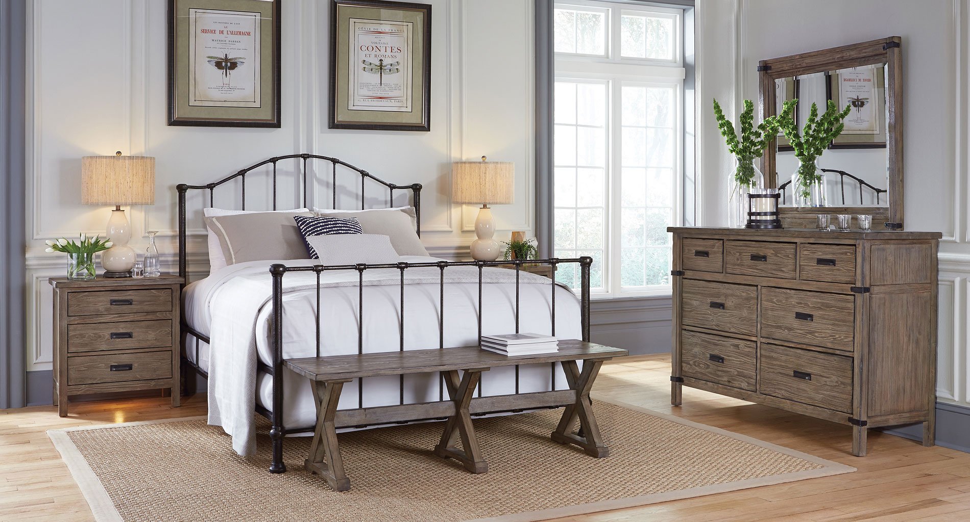 metal bedroom furniture set