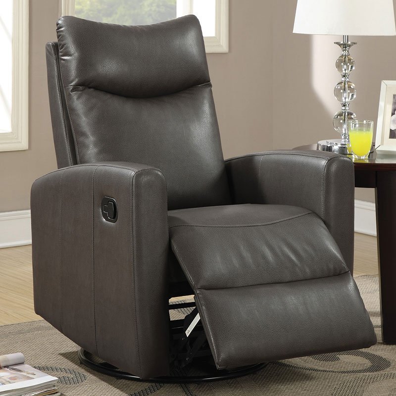 Modern Swivel Rocker Recliner (Gray) Coaster Furniture