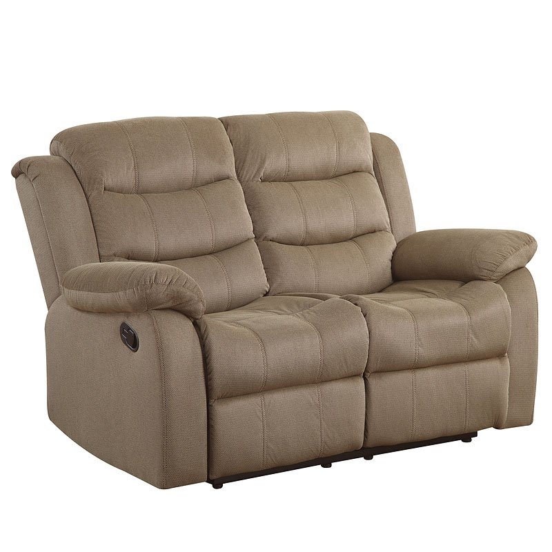 Rodman Reclining Loveseat (Tan) Coaster Furniture Furniture Cart