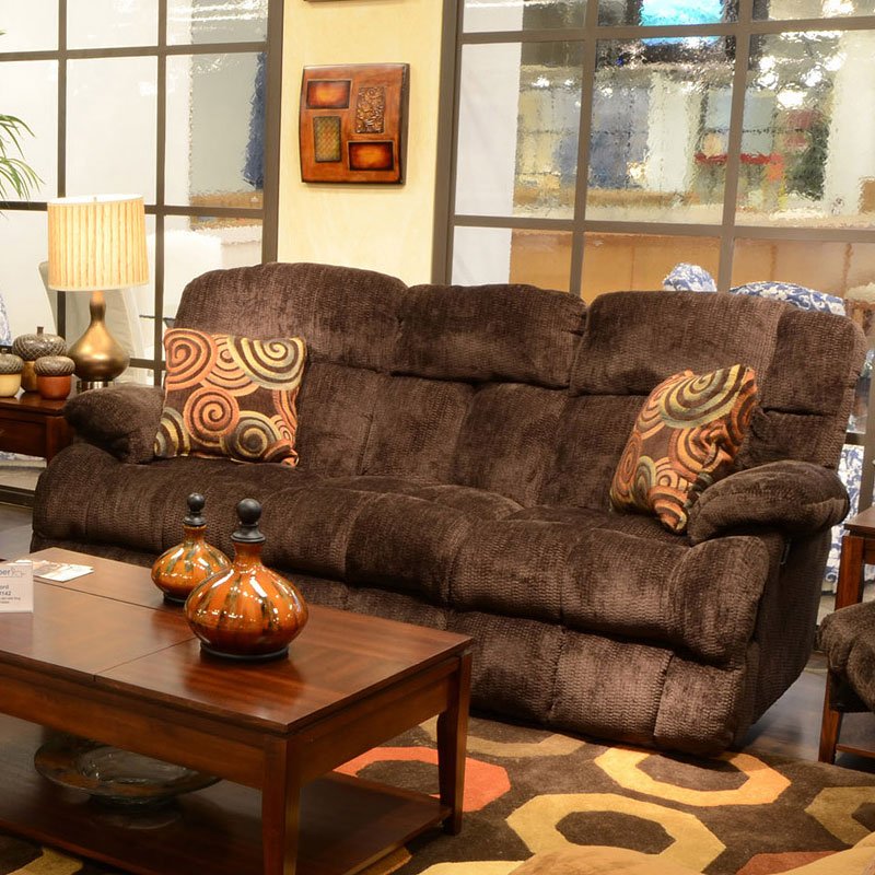 Concord Power Lay Flat Reclining Sofa (Mahogany) Catnapper Furniture Cart