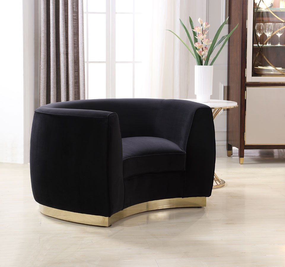 Julian Living Room Set (Black/ Gold) Meridian Furniture