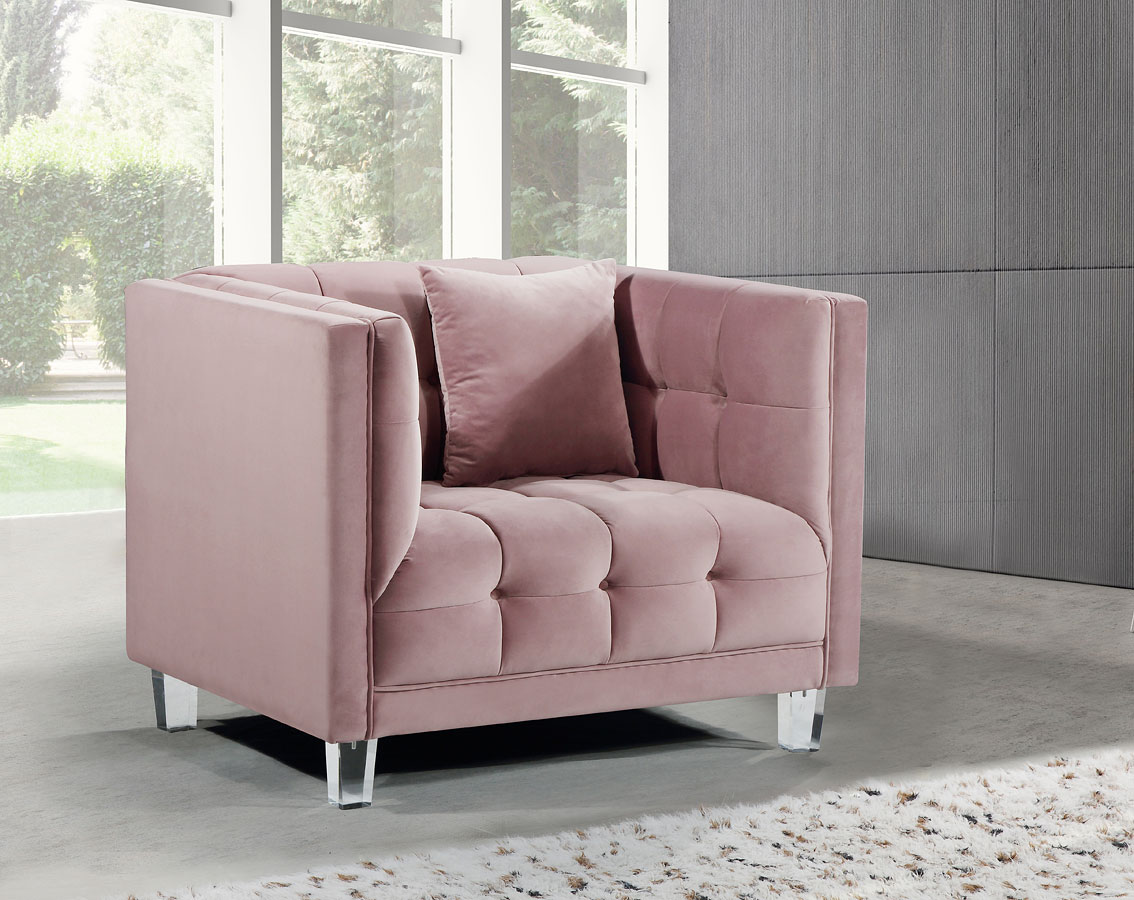 Mariel Living Room Set (Pink) Meridian Furniture