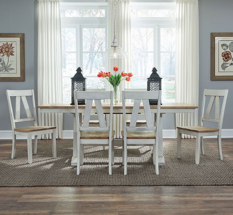 Lindsey Farm Dining Room Set (Weathered White) Liberty Furniture ...