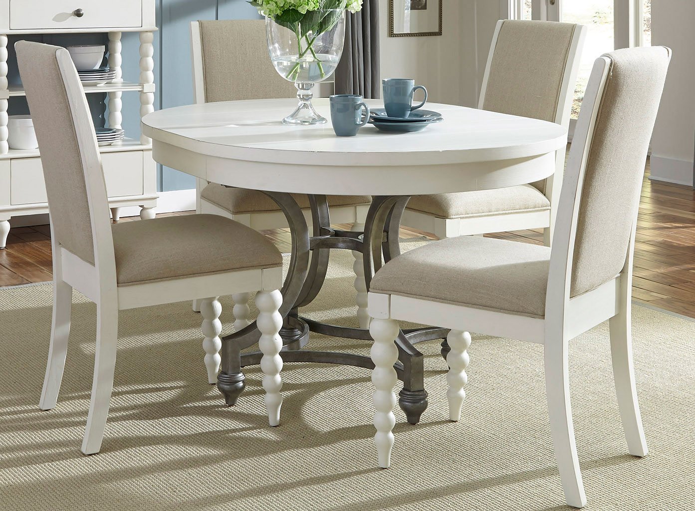 Harbor View II Round Dining Room Set W/ Upholstered Chairs Liberty