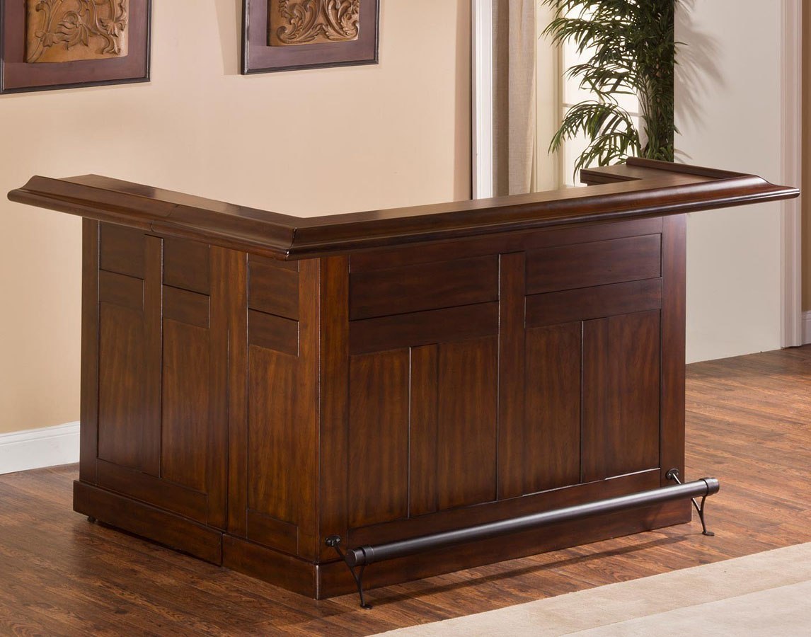 Classic Brown Cherry Large Home Bar W Side Bar Hillsdale Furniture Furniture Cart 8438