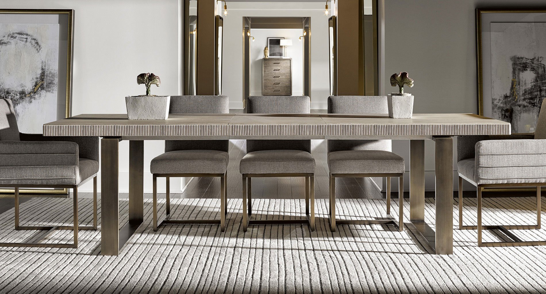 Modern Robards Rectangular Dining Table (Quartz) Universal Furniture