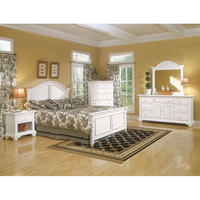 cottage traditions panel bedroom set (white) american woodcrafters
