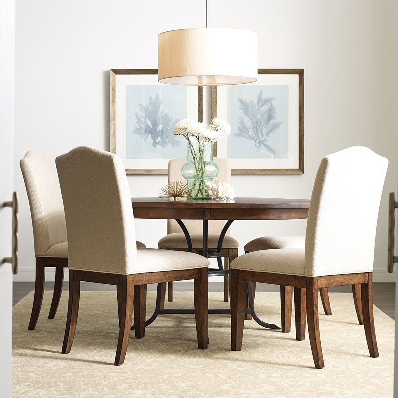 The Nook 54 Inch Round Metal Dining Room Set Maple Kincaid