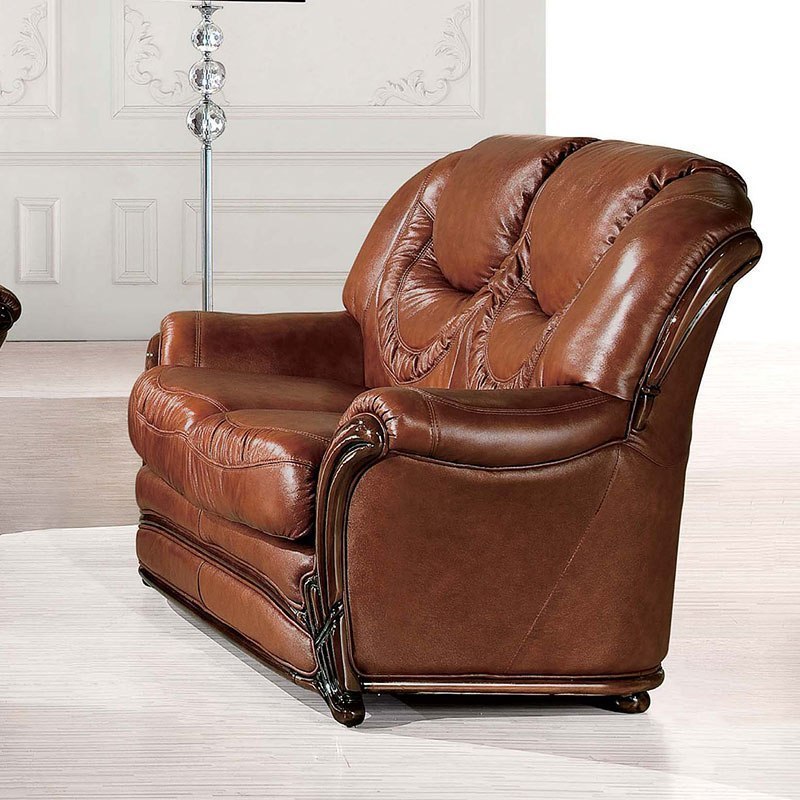67 Italian Leather Loveseat ESF Furniture Furniture Cart
