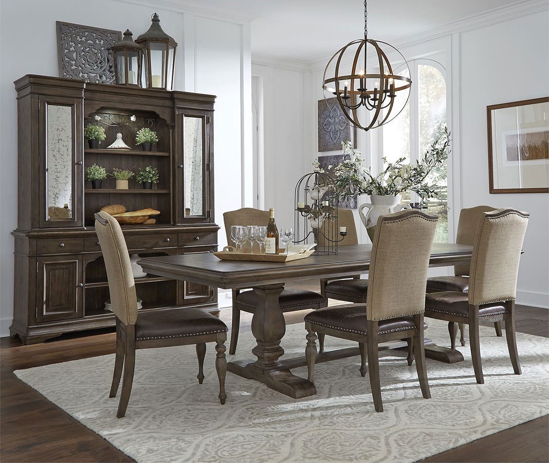 Homestead Rectangular Dining Set W/ Upholstered Chairs Liberty Furniture Furniture Cart