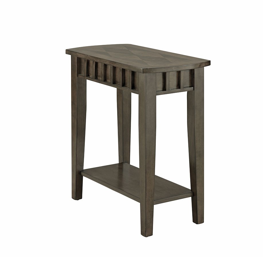 Dentil Chairside Table (Grey) Crown Mark Furniture Furniture Cart