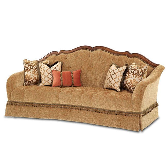 Villa Valencia Wood Trim Tufted Sofa Aico Furniture Furniture Cart