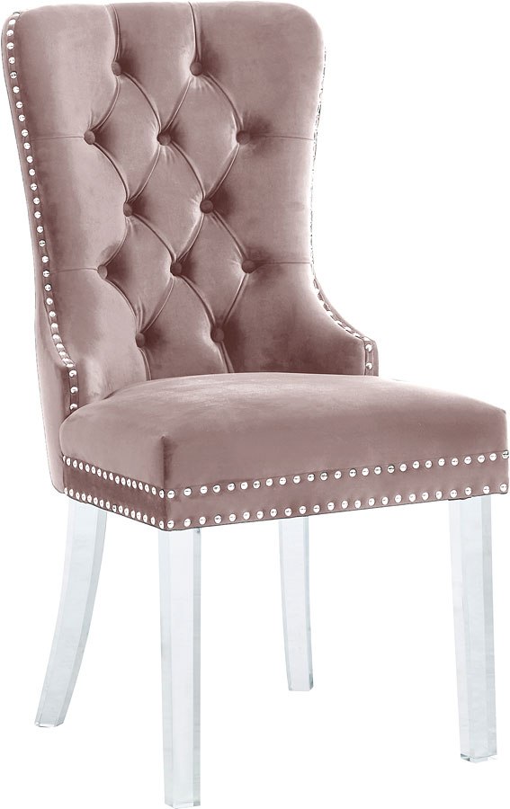 Miley Velvet Side Chair (Pink) (Set Of 2) Meridian