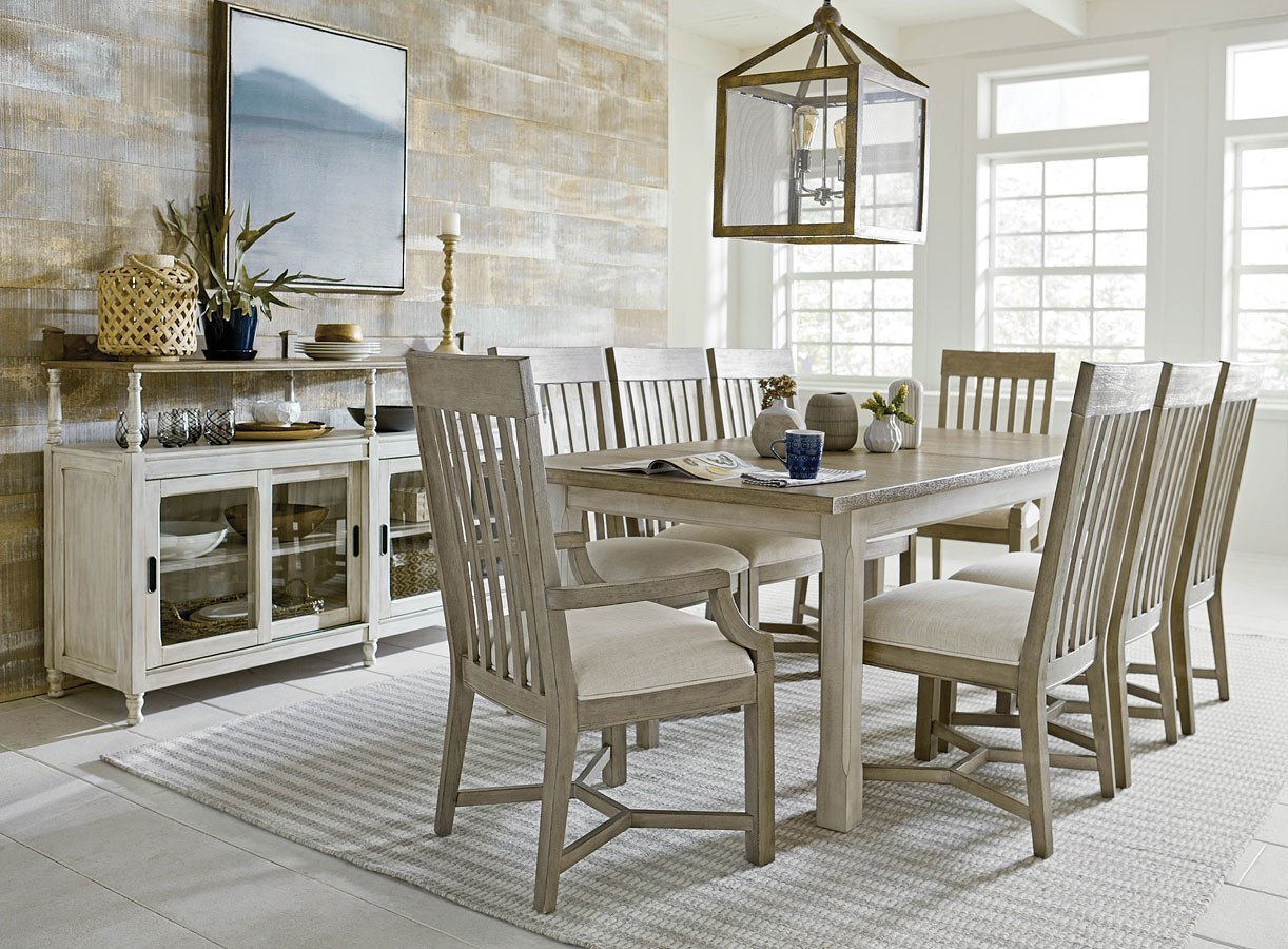 Litchfield Boathouse Dining Room Set W/ Driftwood Chairs American Drew