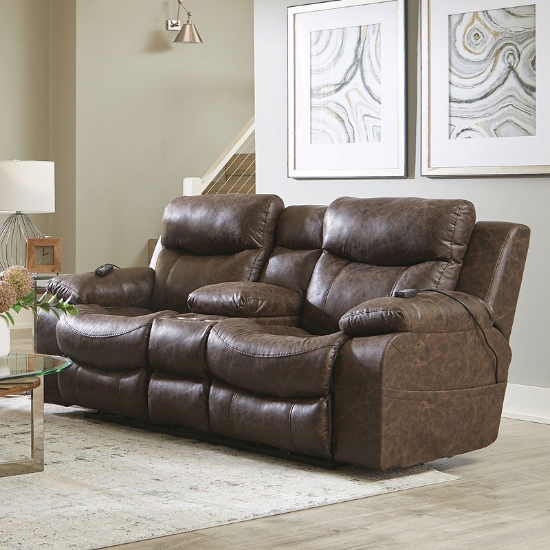 sawyer heat massage reclining loveseat with console