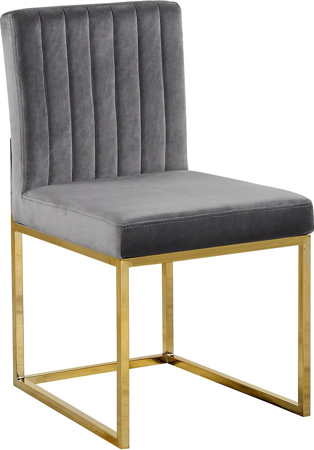 Gie Side Chair Grey Gold Set Of 2 Meridian Furniture Gie Side Chair Grey Gold Set Of 2