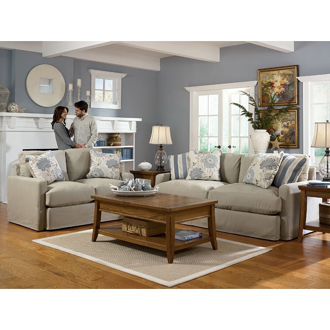 Addison Khaki Living Room Set Signature Design Furniture Cart