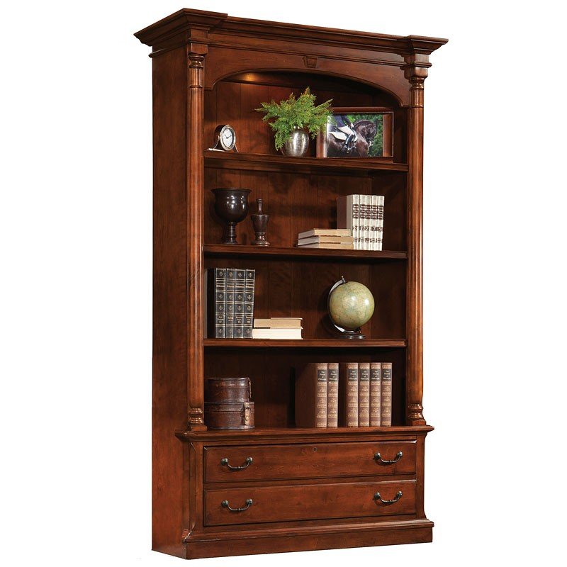 Weathered Cherry Executive Bookcase Hekman Furniture Cart