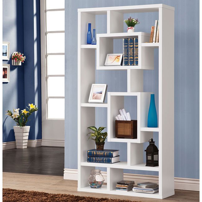 White Modern Bookshelf Coaster Furniture Furniture Cart