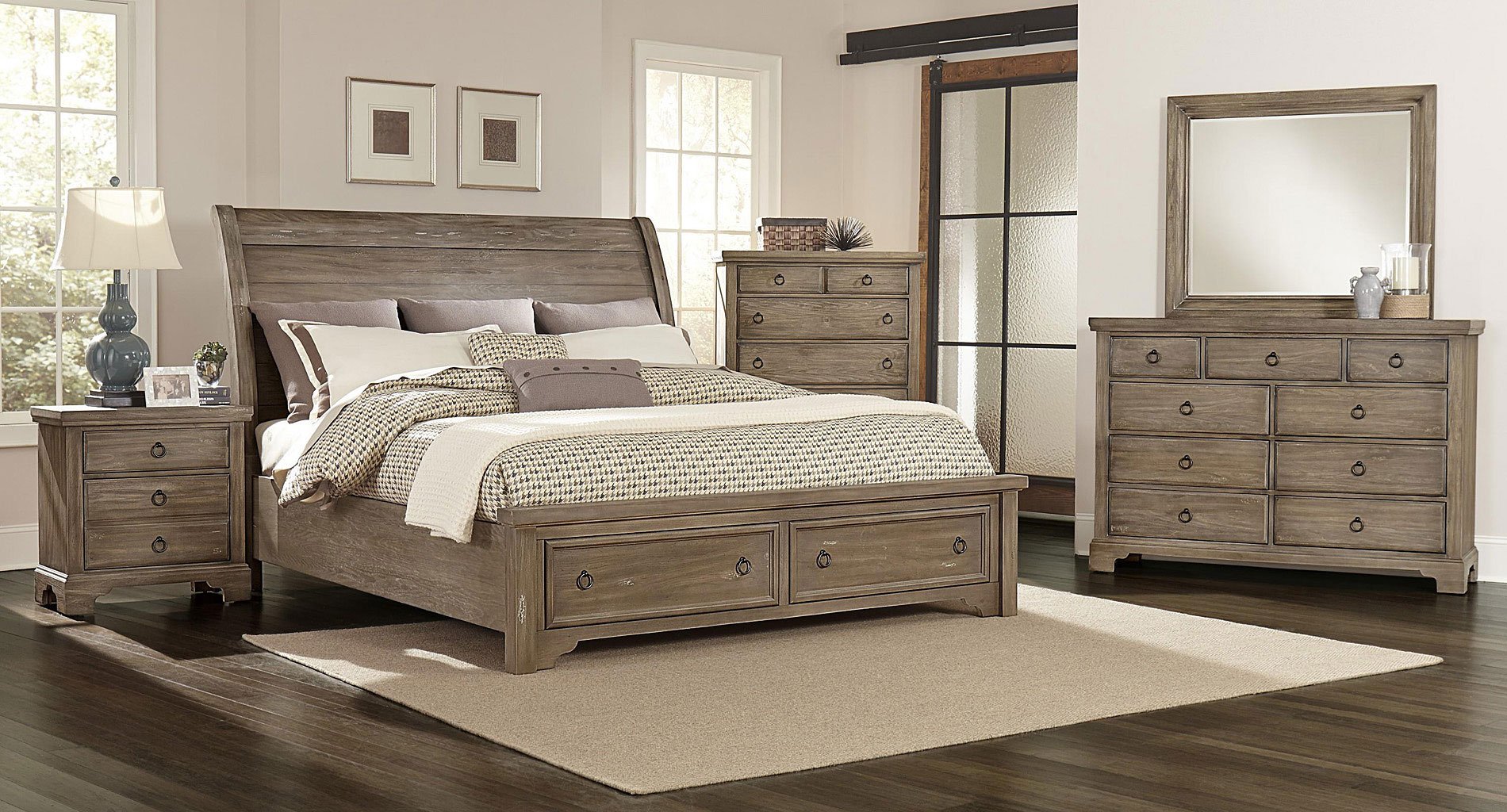 Whiskey Barrel Storage Bedroom Set (Rustic Gray) Vaughan ...