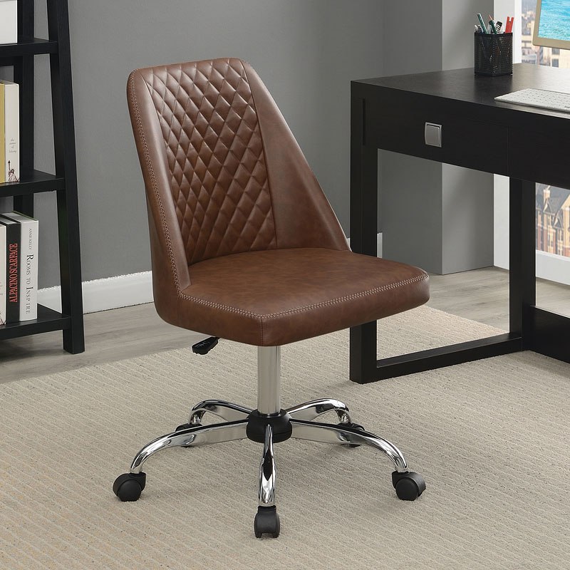 Brown Armless Office Chair Coaster Furniture Furniture Cart