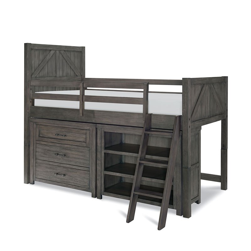 Bunkhouse Mid Loft Bed W Dresser And Bookcase Legacy Classic Kids
