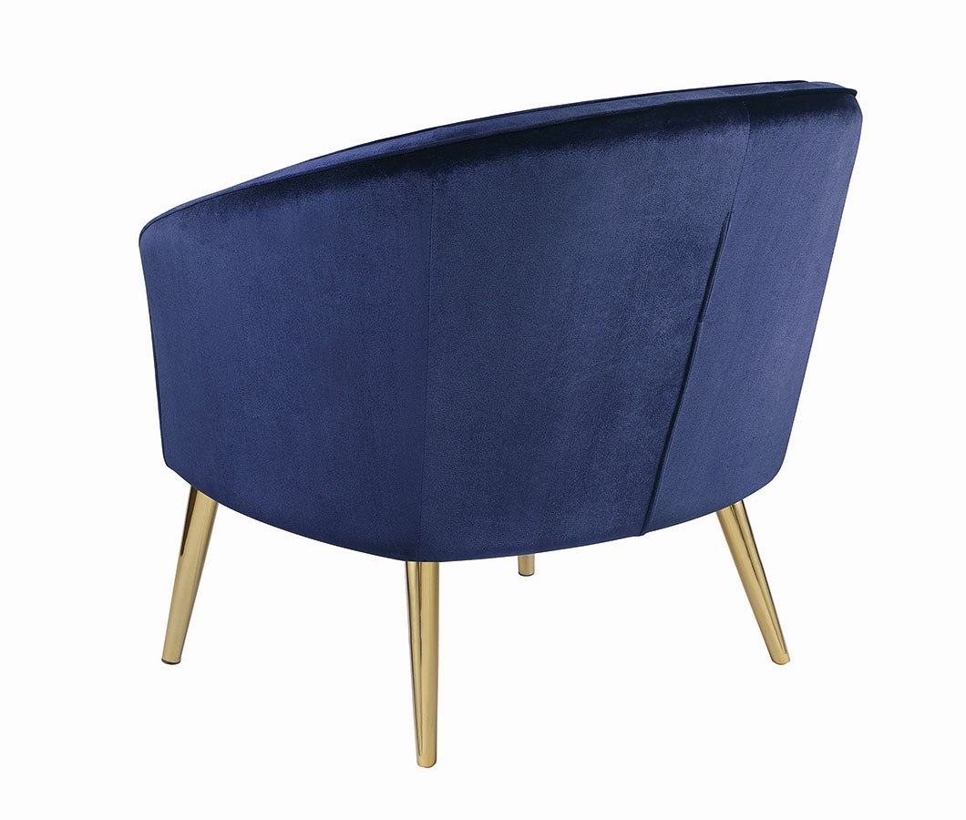 Blue Velvet Accent Chair Coaster Furniture Furniture Cart