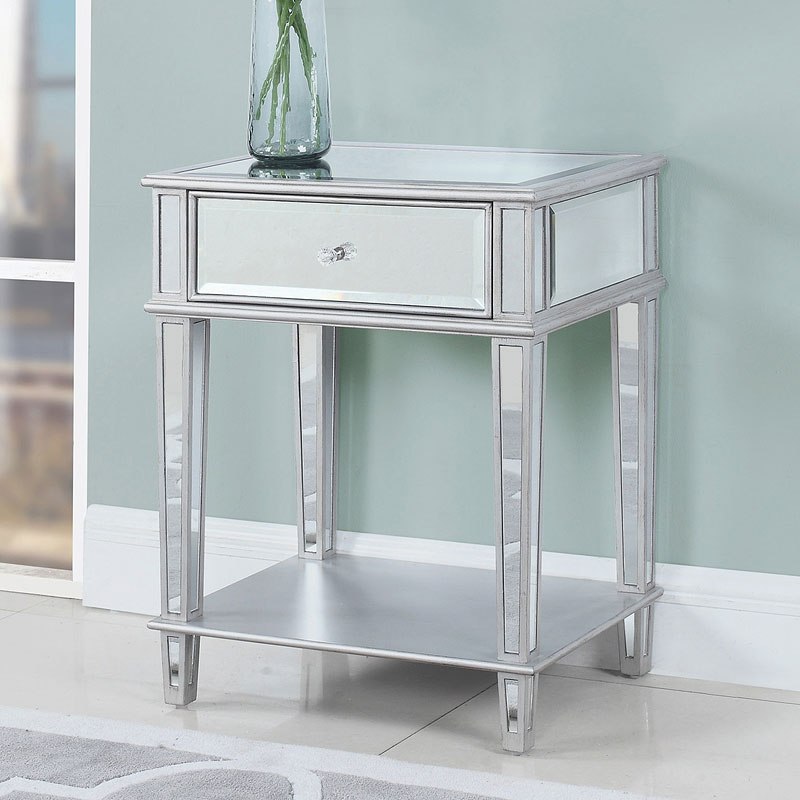 Clear Mirror Accent Table Coaster Furniture Cart Clear Mirror Accent Table Coaster