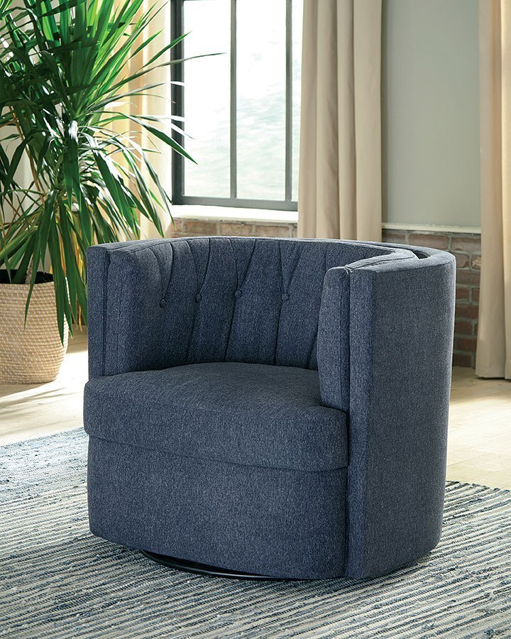 Dark Blue Shelter Back Swivel Chair Coaster Furniture | Furniture Cart