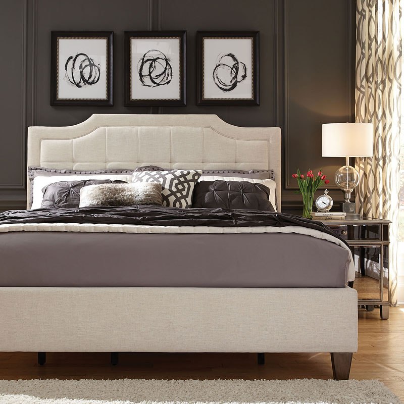 Stella Upholstered Bed (Ivory) Standard Furniture Furniture Cart