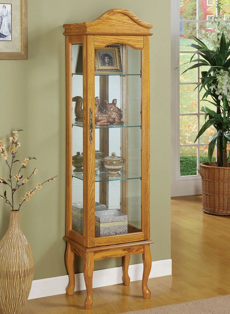 Honey Curio W/ Curved Legs Coaster Furniture Furniture Cart