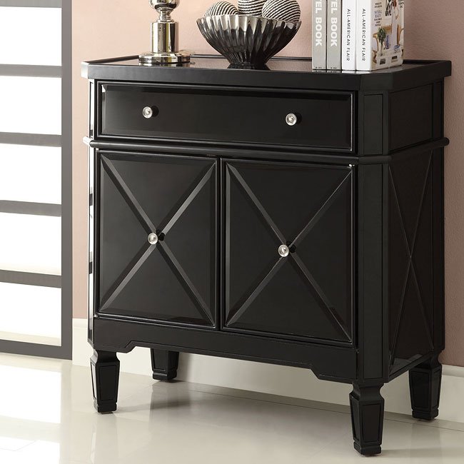 Black XPattern Accent Coaster Furniture Furniture Cart