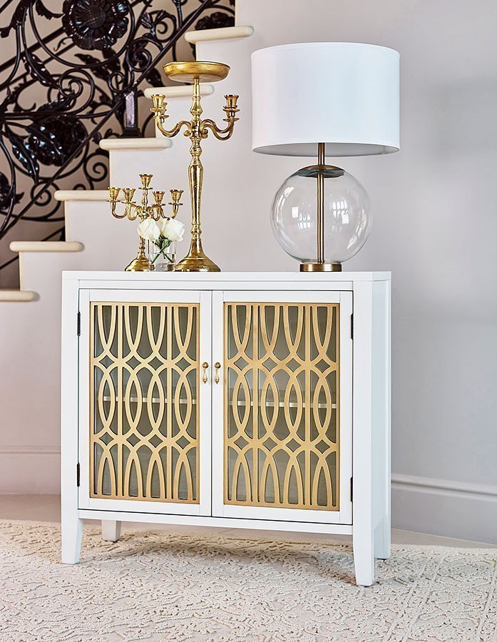 Details about   Coaster Trunk-style Accent Cabinet White 