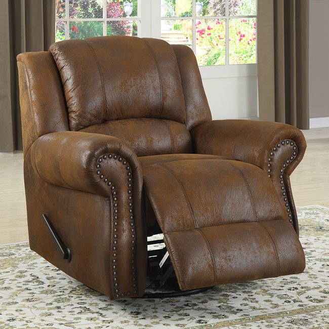 quinn swivel reclining chair (bomber jacket microfiber) homelegance