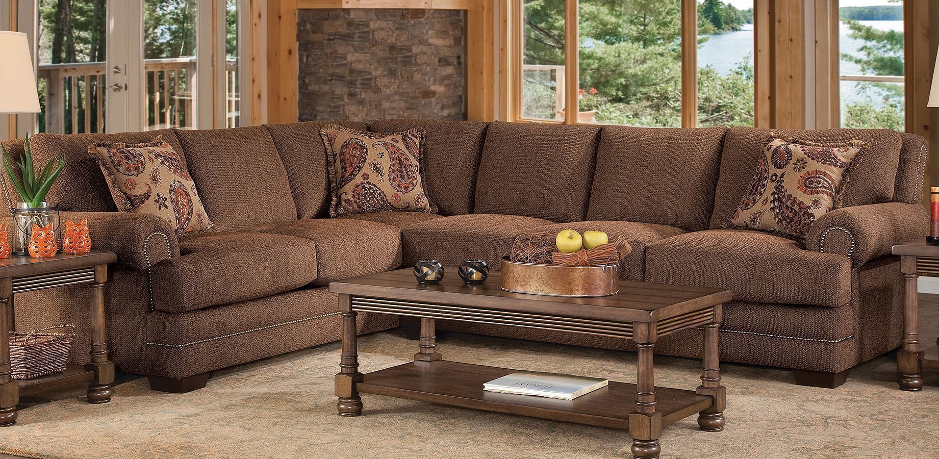 9800 Series Easy Peasy Bronze Sectional Hughes Furniture Furniture Cart