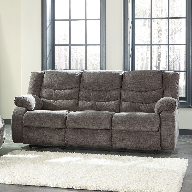 Gray reclining sofa