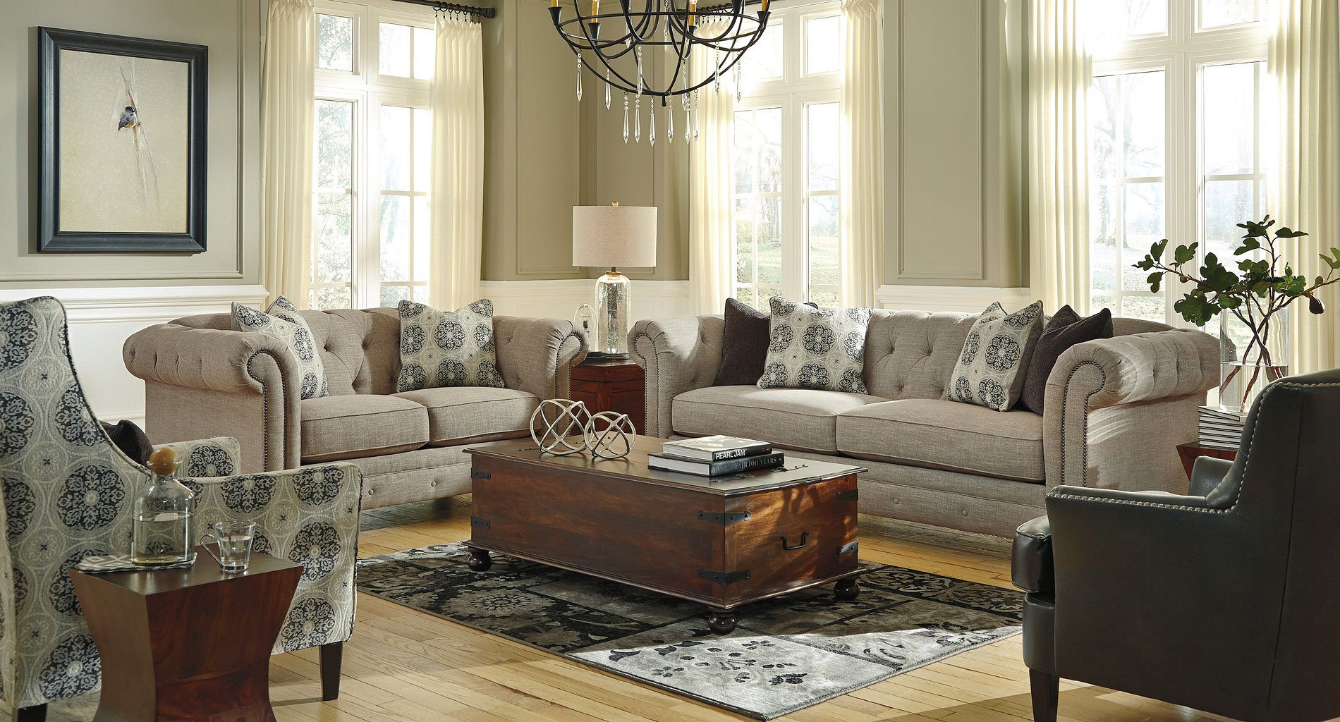 azlyn sepia living room set