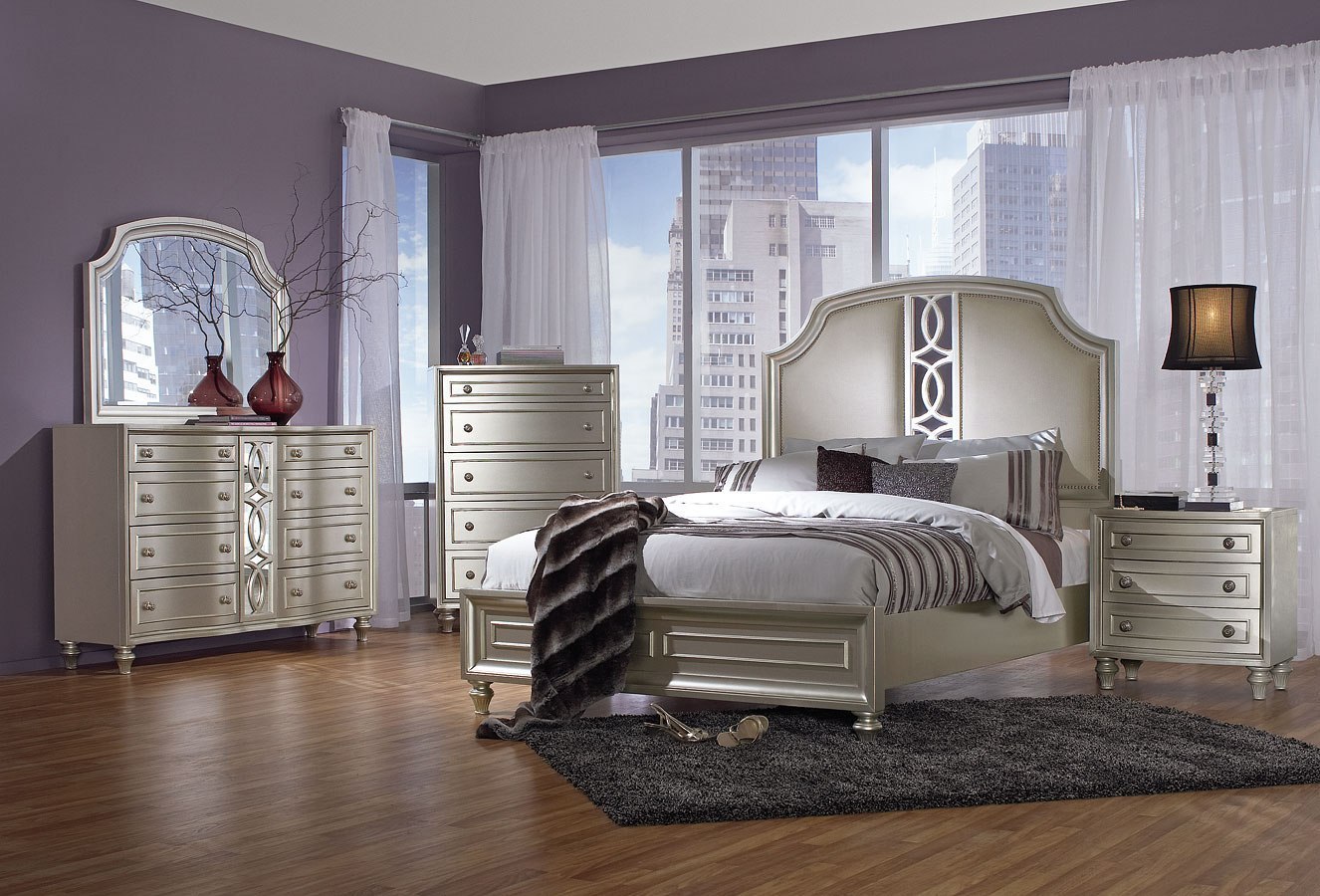 Regency Park Bedroom Set (Silver) Avalon Furniture | Furniture Cart