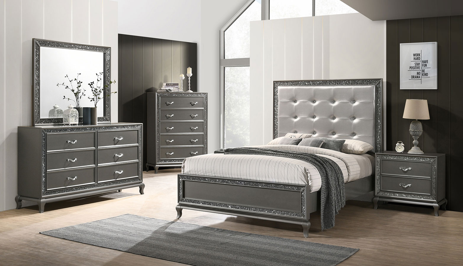 Park Imperial Panel Bedroom Set (Pewter) New Classic Furniture ...