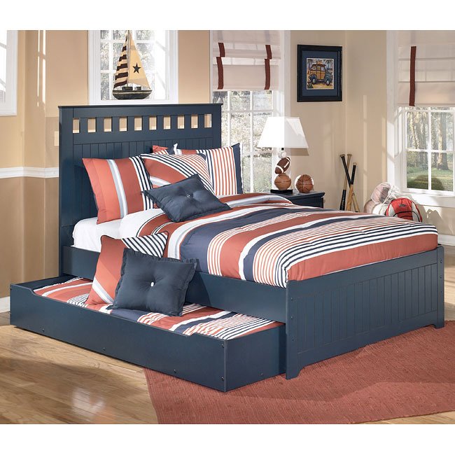 Leo Panel Bed W/ Trundle Signature Design Furniture Cart