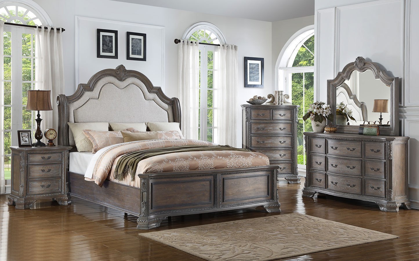 Sheffield Panel Bedroom Set (Antique Grey) Crown Mark ...