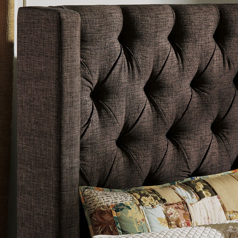 Norrister Dark Brown Upholstered Bed Signature Design Furniture Cart