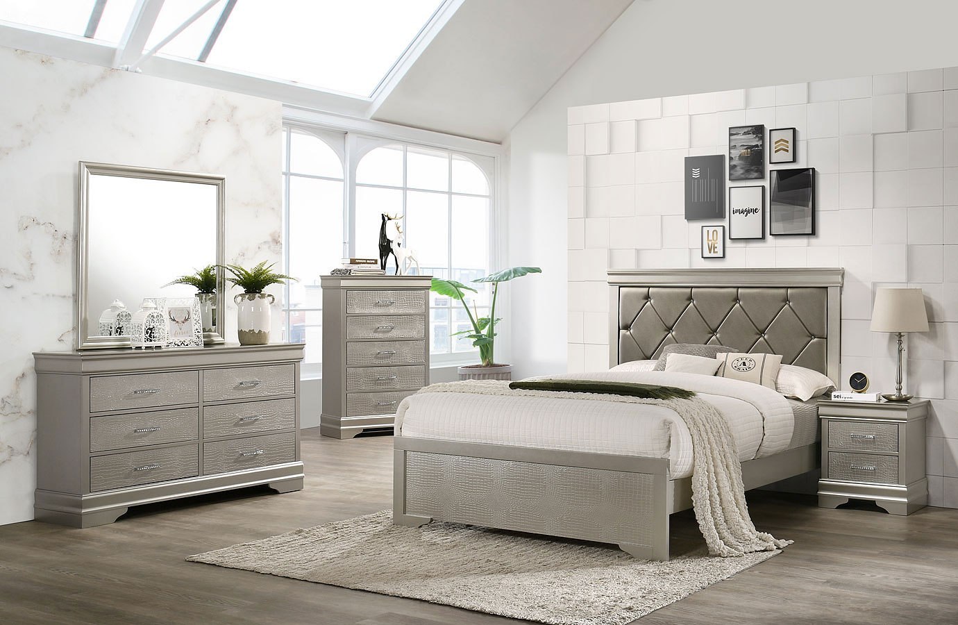 Amalia Panel Bedroom Set Crown Mark Furniture Furniture Cart