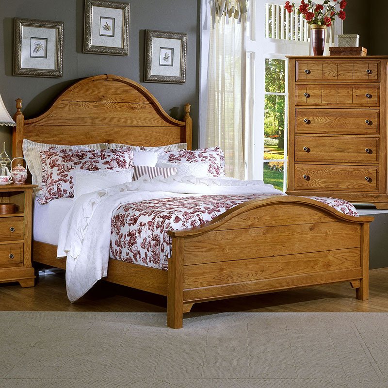 Cottage Panel Bedroom Set (Oak) Vaughan Bassett Furniture Cart