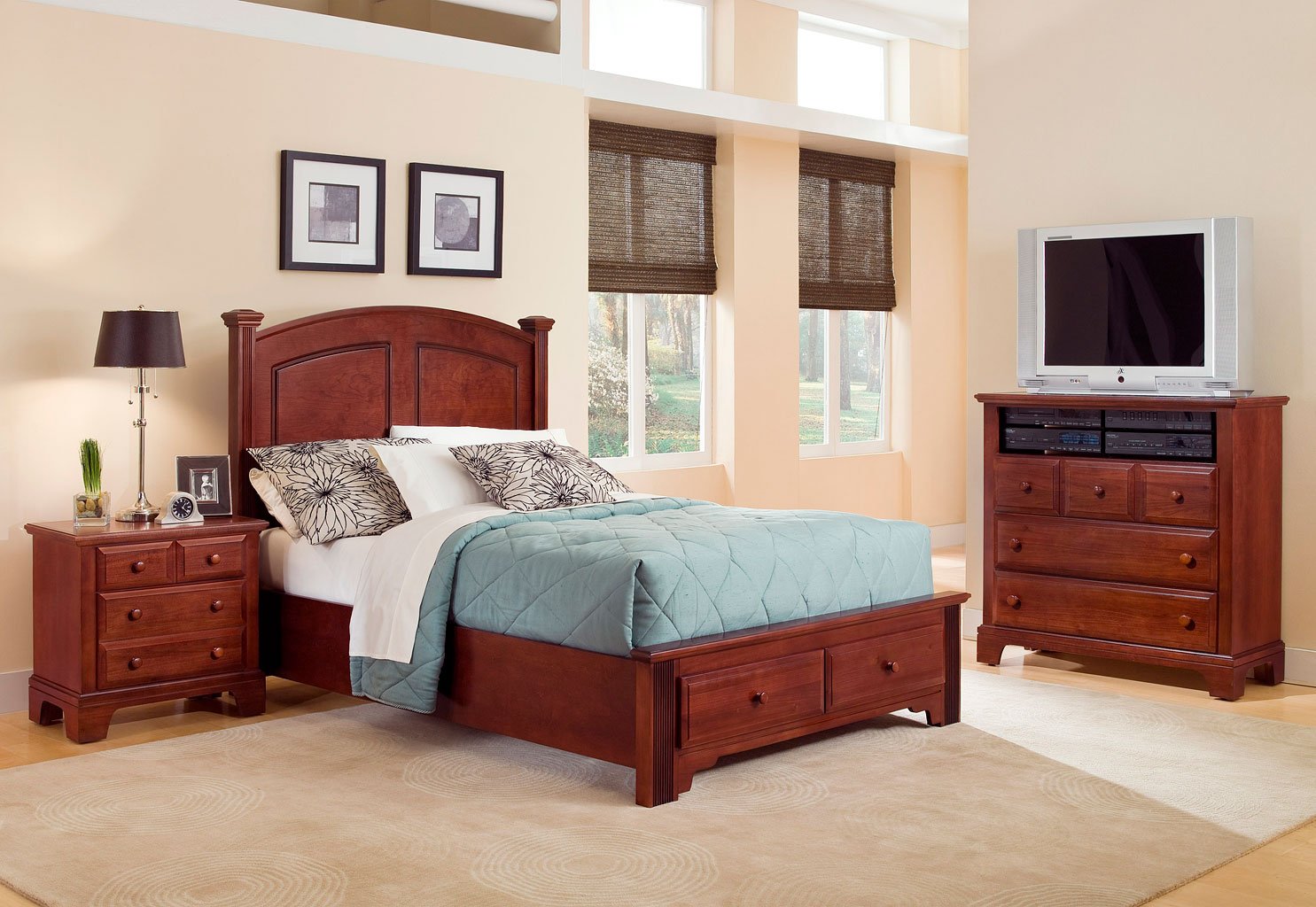 Hamilton Franklin Storage Bedroom Set (Cherry) Vaughan ...