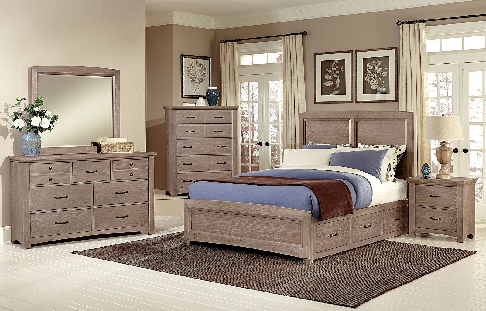 Transitions Bedroom Set W/ Two Storages (Driftwood Oak ...