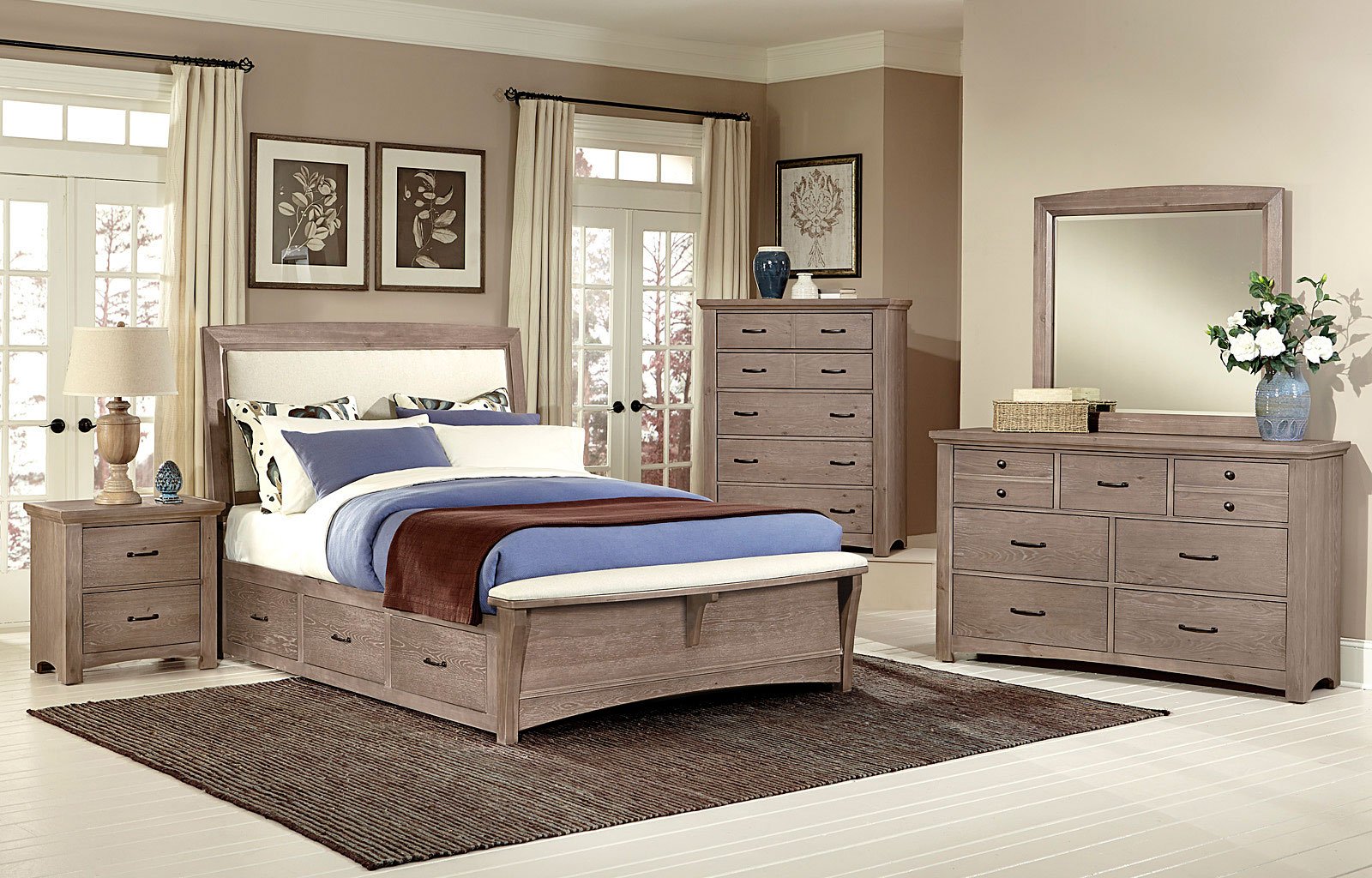 Transitions Upholstered Bedroom Set W/ One Storage ...