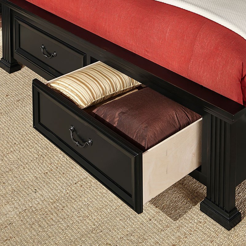 Woodlands Mansion Storage Bed (Black) Vaughan Bassett Furniture Cart