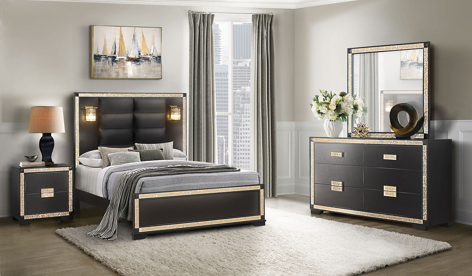 Blake Panel Bedroom Set Global Furniture | Furniture Cart